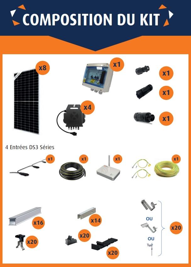découvrez notre kit photovoltaïque de 3 kwc, parfait pour optimiser votre production d'énergie solaire et réduire votre facture d'électricité. idéal pour les particuliers souhaitant faire un geste pour l'environnement tout en réalisant des économies sur le long terme.