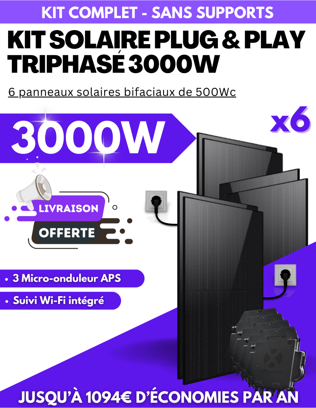 découvrez notre kit photovoltaïque de 3 kw, idéal pour produire votre propre électricité et réduire votre facture énergétique. efficace, économique et écologique, ce système solaire vous permet de faire un pas vers l’énergie renouvelable tout en profitant d'une installation facile et rapide.