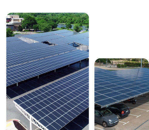découvrez nos ombrières solaires pour parkings, alliant protection et production d'énergie renouvelable pour un stationnement écoresponsable.